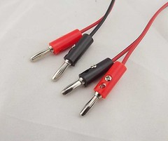 1 Set 4mm Banana Male Plug To Banana Male Plug Probe Cable Red & Black 1m/3ft
