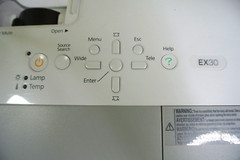 Epson EX30 H283A LCD Projector 223 Lamp Hours. NO REMOTE OR POWER CORD