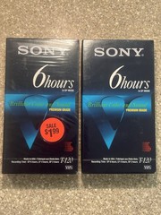 2 Sony 6 Hours T-120 VHS Tapes Premium Grade *BRAND NEW, SEALED!