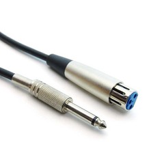15 Pack of 15Ft XLR 3P Female to 1/4″ Unbalanced Microphone Cable