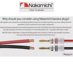 Nakamichi 24k Gold Plated Banana Plug Cable Audio Speaker Wire Connector size4mm