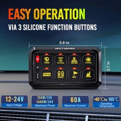 RGB 8 Gang Switch Panel, Circuit Control Relay System Box for Truck Offroad Boat