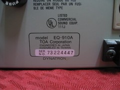 TOA 900 Series EQ-910A mono Graphic Equalizer 10 band line or mic in/out WORKS!