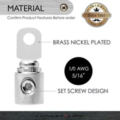 Conext Link RT0N-2 Set Screw Ring Terminal 2 Pack (1/0 Gauge, Nickel)