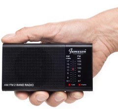 *NEW* Jameson Electronics AM/FM Portable Battery Operated Black Radio Transistor