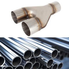 2.5 Inch Exhaust Y Pipe,2.5″Single to 2.25″Dual Stamped Exhaust Adapter