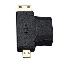 2 In 1 HDMI Female To Micro/Mini HDMI-Compatible Male Adapter Converter 1080P