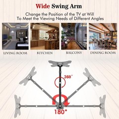 Full Motion Articulating TV Wall Mount for 12″-42″ LED/LCD TV Monitor Adjustable
