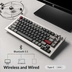 Keyboard 81 Pro Wireless 75% Mechanical Keyboard – Full Aluminum Body, QMK