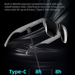 Wireless Bluetooth Glasses Music Headset Hands-free Calls Smart Audio Sunglasses