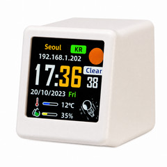Mini WiFi Weather Station Digital Clock IPS LCD Temperature Humidity Display