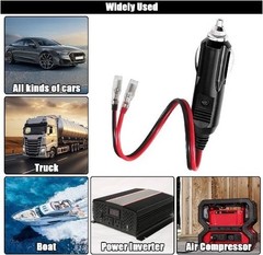 2Pack 12V-24V Fused Car Cigarette Lighter Male Plug Leads LED Light Replacement