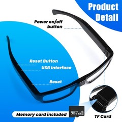 ZOGGCOX Camera Glasses Video HD with 64GB Memory Card Recording…