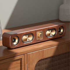Wood Grain 4D Surround Heavy Bass 2″ 10W Retro Bluetooth Strip Audio speaker NEW