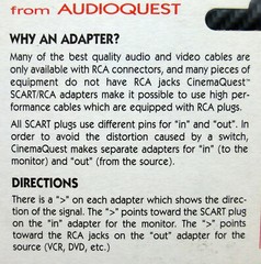 Audioquest RCA to SCART adapter