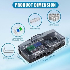 Fused Power Distribution Block Car Audio 4 Way Midi(Mini-Anl) Fuse Block 12V …