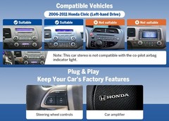 10.1″ Touch Screen Carplay Android 14 For 06-11 Honda Civic Car Stereo Radio GPS