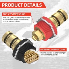 Remote Battery Terminals 3/8″ Stud Battery Jump Post with Cover 250A Battery
