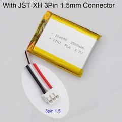 3.7V 2500mAh 9.25Wh Rechargeable Li Battery Lipo JST 3Pin NTC Thermistor 104050