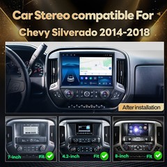 13.1” Carplay Car Stereo Radio For 2014-2018 Chevy Silverado GMC Sierra 8+128GB