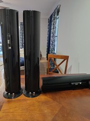 KEF KHT6000 Satellite & Center Speakers Black Wired Banana Jack Pair