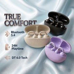 New Bluetooth 5.4 Wireless Earbuds Clip on Open Ear Listen in Comfort Headphone