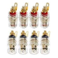8x New 4mm Amplifier Speaker Terminal Binding Post Banana Plug Socket Connector