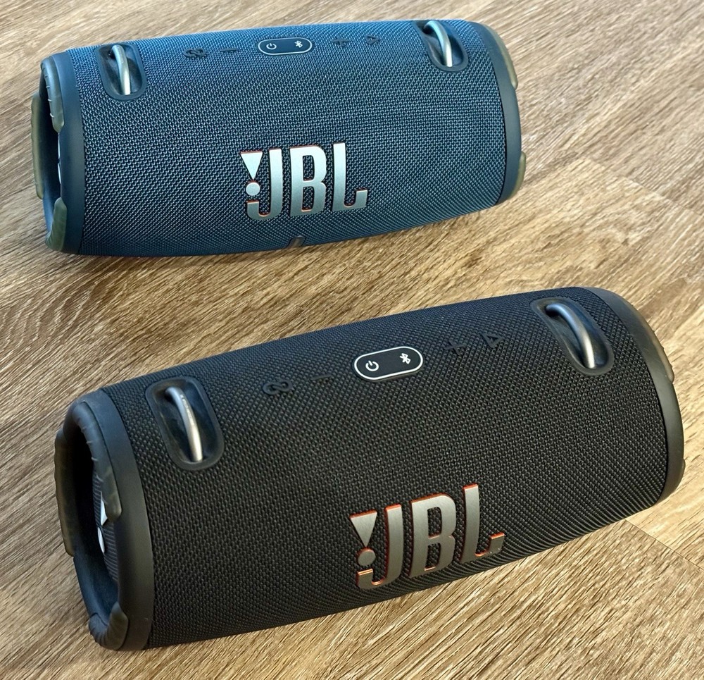 2X JBL Xtreme 3 Black/Blue Portable Bluetooth Speaker w/Strap