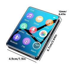 Black 2.4” MP3 Player BT 5.0 HiFi Lossless Sound FM Radio Voice Recorder NEW