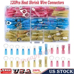 Heat Shrink Wire Connectors Waterproof Ring Fork Spade Electrical Butt Connector
