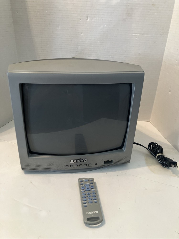 Sanyo TV 13″ DS13204 Front A/V Inputs Retro Gaming w/Remote Working-Coaxial Con