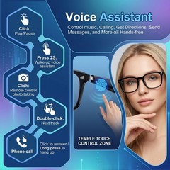 AI Smart Glasses, 164 Language Translation Glasses, Bluetooth Glasses with Sp…