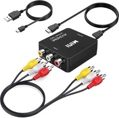 High-Quality RCA to HDMI Converter for Stunning 1080P Visuals – With Cables New