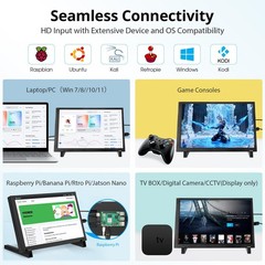 Touchscreen Monitor 10.1 Inch 1280×800 IPS LCD HD Black ELECROW Portable Display