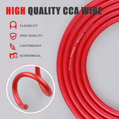 10 Gauge Wire, 25 Feet Red Power Ground Cable, Primary Automotive Wires, Copper