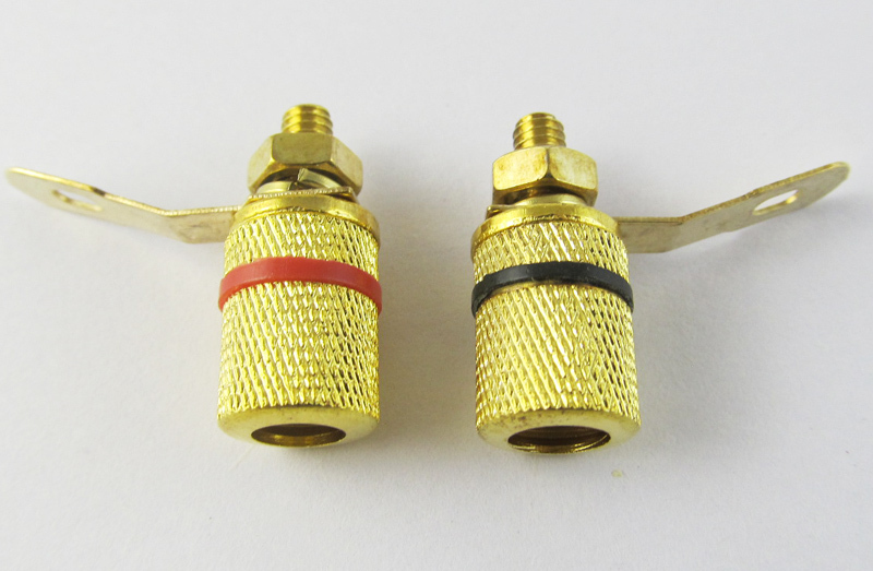 24pcs (12pairs) High Quality Gold Speaker Binding Post 4mm Banana Jack Red+Black