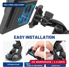 EWAY 4-Hole Direct Fit Suction Cup Mount for Backup Camera 4.3″/5″ Monitor, Knob