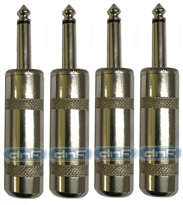 4 Pack DNF Custom 1/4″ Male TRS Audio Stereo Cord Jack Connector – Ships TODAY!