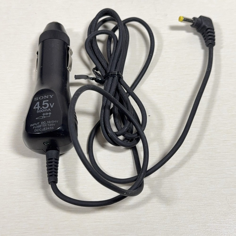 Sony DCC-E2455 4.5V 500mA Car Charger Power Adapter Input 12V/24V Vehicle