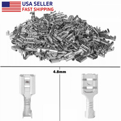 50-1500pcs Non-insulated Brass Crimp Wire Connector 4.8mm Female Spade Terminals