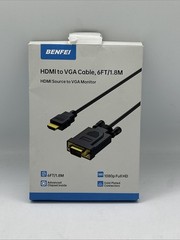 BENFEI HDMI to VGA 6 Feet Cable, Uni-Directional HDMI to VGA Cable Male to Male