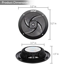 Marine Speakers – 4 Inch 2 Way Waterproof and Weather Resistant Outdoor Audio