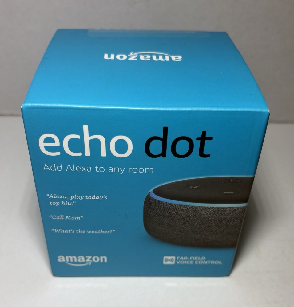 NEW Amazon Echo Dot (3rd Gen) with Alexa, Bluetooth, WIFI, Power Adapter-Black