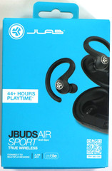 JLab JBuds Air Sport True Wireless Earbuds with Ear-Hooks – Black (3rd Gen)