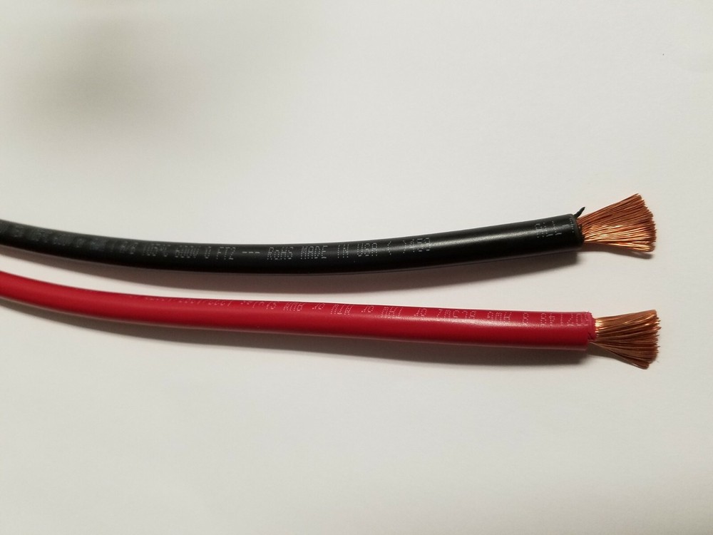 MTW 8 GAUGE WIRE RED & BLACK 10 FT EACH PRIMARY AWG HIGH STRAND COPPER POWER USA