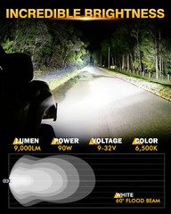 AUXBEAM 4″ inch 90W LED Work Lights Bar Pods Spot Offroad Driving Fog Lamp White