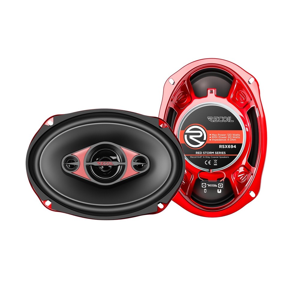 RECOIL A RSX694 6×9 Inch 4-Way Coaxial Speakers 240W Max for Car Audio