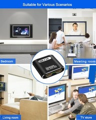 HDMI Splitter 1 In 2 Out – Aluminum 4K Signal V1.4 Powered HDCP Bypass Supports*