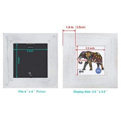 RPJC 4×4 inch Picture Frame Made of Solid Wood High 4×4, Rustic White