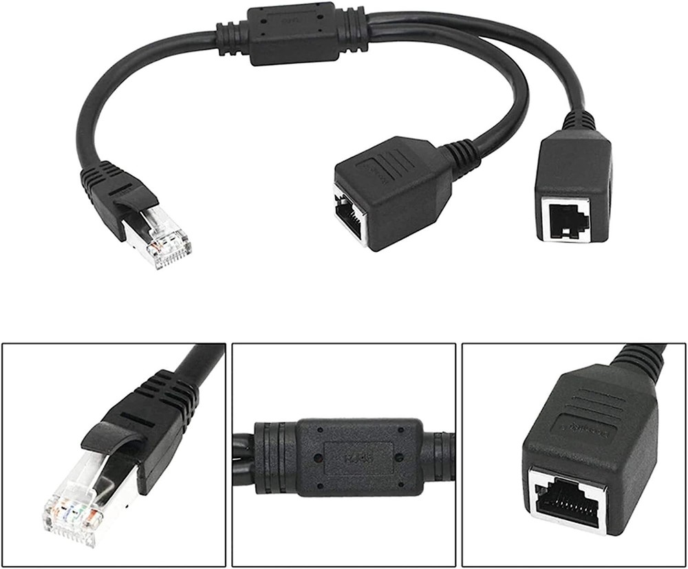 RJ45 1 to 2/3 Ways Splitter Adapter CAT7 CAT6 CAT5 LAN Ethernet Cable Connector